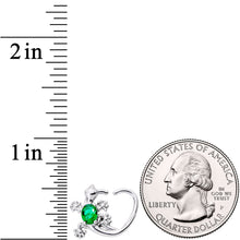 16G 3/8 Green Gem Love Lizard Right Heart Closure Ring