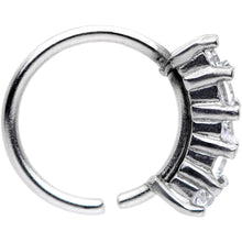 18G 5/16 Clear CZ Gem Crowning Glory Seamless Circular Ring