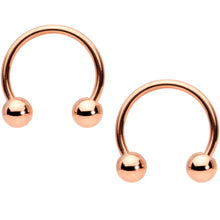 14G Rose Gold Tone Outer Space UFO Horseshoe Nipple Ring Set of 4