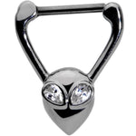 16G 5/16 Clear Gem Black Alien Invader Cartilage Clicker