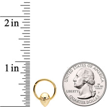 16G 3/8 Clear Gem Gold Tone Alien Invader Hinged Segment Ring