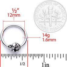14G 5/8 Elephant BCR Captive Nipple Ring Set