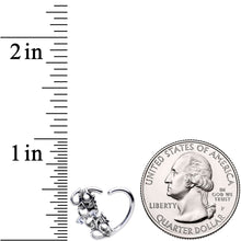 16G 3/8 Clear CZ Gem Abstract Hearts Right Heart Closure Ring