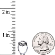 16G 3/8 Clear Cubic Zirconia Wise Old Right Owl Closure Ring