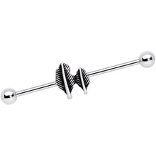 14G Southwest Feathers Industrial Barbell 38mm