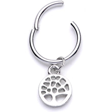 16G 3/8 Tree of Life Dangle Hinged Segment Ring