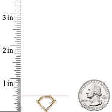 16G 5/16 Gold Tone Geometric Rhombus Closure Ring