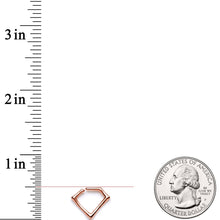 16G 5/16 Rose Gold Tone Geometric Rhombus Closure Ring