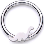 16G 3/8 Itty Bitty Brontosaurus Dinosaur Hinged Segment Ring