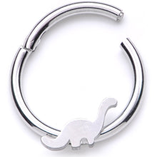 16G 3/8 Itty Bitty Brontosaurus Dinosaur Hinged Segment Ring