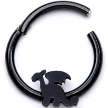 16G 3/8 Black Fantasy Dragon Hinged Segment Ring