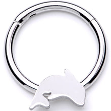 16G 3/8 Leaping Dolphin Hinged Segment Ring