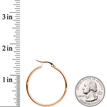 30mm Rose Gold Tone PVD Stainless Steel Hoop Earrings