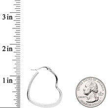 30mm Stainless Steel Heart Hoop Earrings