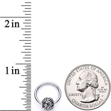 16G 3/8 Leaf Pattern Bead Hinged Segment Ring