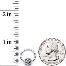 16G 3/8 Geometric Pattern Bead Hinged Segment Ring