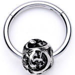 16G 3/8 Abstract Pattern Bead Hinged Segment Ring