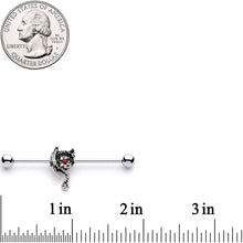 14G Red Gem Dragon Hoard Industrial Barbell 38mm