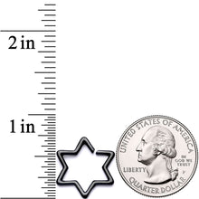 16G 5/16 Black Hexagram Star of David Closure Ring