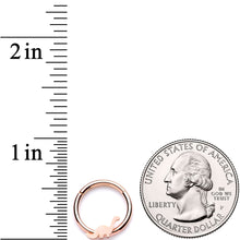16G 3/8 Rose Gold Tone Tiny Dinosaur Hinged Segment Ring
