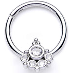 16G 3/8 Clear CZ Gem Geometric Hinged Segment Ring