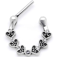 16G 5/16Clear CZ Ring of Hearts Septum Clicker
