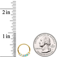 16G 3/8 Five Synthetic Opal Gold Tone Hinged Segment Ring