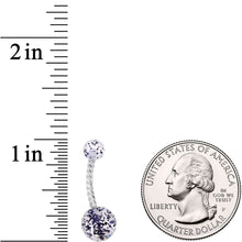 Clearly Coiled Black Glitter Explosion Twisted Belly Ring