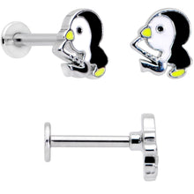 16G 5/16 Clear Gem Winter Penguin Labret Monroe Tragus Set of 3
