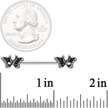14G 9/16 Clear Gem Catch The Butterflies Barbell Nipple Ring Set