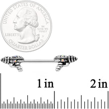 14G 9/16 Aurora Gem Mystery Ray Gun Barbell Nipple Ring Set