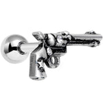 16G 1/4 Clear Gem Rockin' Revolver Gun Cartilage Tragus Earring