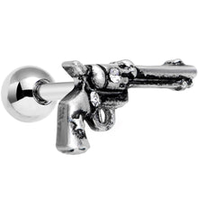 16G 1/4 Clear Gem Rockin' Revolver Gun Cartilage Tragus Earring