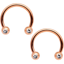 14G White Faux Opal Rose Gold Tone Sun Moon Nipple Ring Set of 4