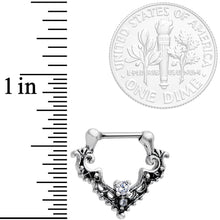 16G 5/16 Clear CZ Gem Abstract Bat Septum Clicker