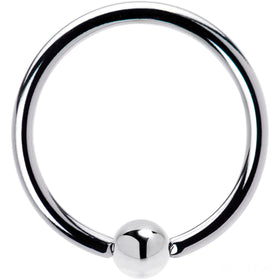 16G 1/2 Solid 14K White Gold BCR Captive Ring