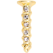 16G 1/4 Clear Gem Gold Tone Screw Cartilage Tragus Earring