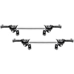 14G 9/16 Clear Gem Western Revolver Gun Barbell Nipple Ring Set