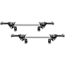14G 9/16 Clear Gem Western Revolver Gun Barbell Nipple Ring Set