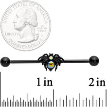 14G Aurora Gem Black Busy Bee Industrial Barbell 38mm