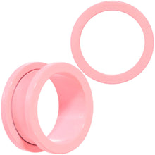 Sweet Pastel Pink Screw Fit Tunnel Plug Set 16G to 19mm