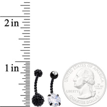 Clear Gem Black Thoroughly Twisted Belly Ring Set of 4