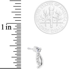 20G 1/4 Clear CZ Twisting Strands Nose Bone