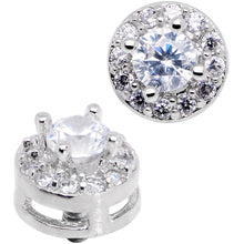 14G Clear CZ Gem Two Tier Externally Threaded Dermal Anchor Top