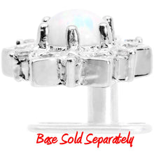 14G White Faux Opal Floral Glam Dermal Anchor Top