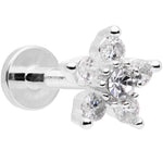16G 5/16 Clear CZ Star Internally Threaded Labret