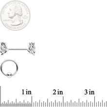 14G 7/16 1/2 Clear Gem Flowers BCR Barbell Nipple Ring Set of 4