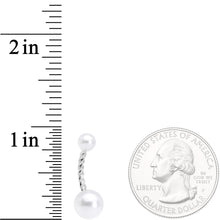 White Pearlescent Totally Twisted Belly Ring