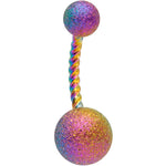 Rainbow Anodized Tastefully Twisted Belly Ring