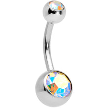 Aurora Gem White Faux Opal Angel Wings Belly Ring Set of 3
